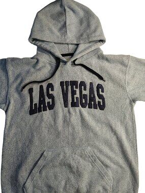 Mens Medium Light Blue New York Popular Brand Las Vegas Logo Heavyweight Hoodie